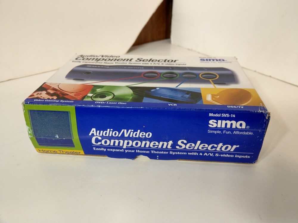 Sima SVS-14 4 Input A/V Component Selector – S-Video + RCA Connectors