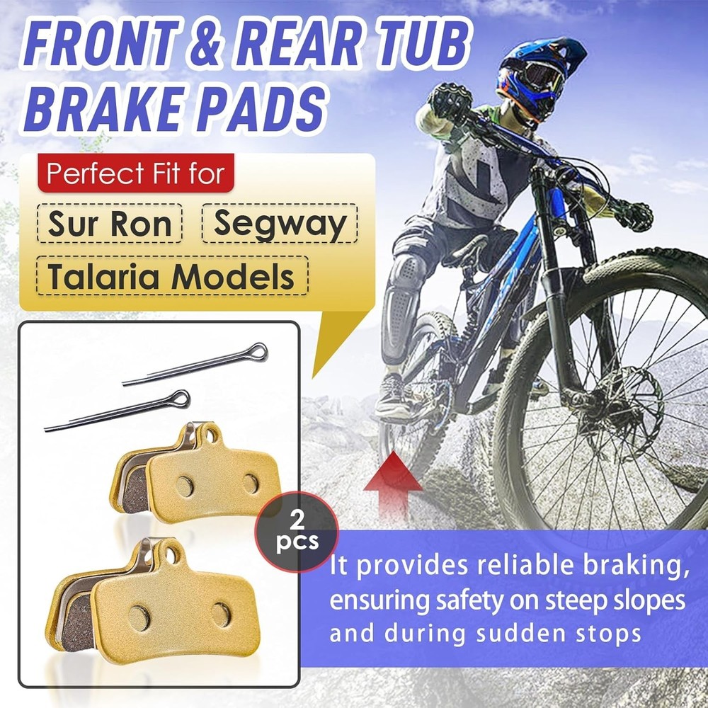 2 Packs Replacement Genuine Front and Rear Basin Brake Pads-2 Pack