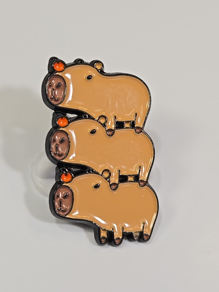 Stack of 3 Capybaras Lapel Pin Whimsical