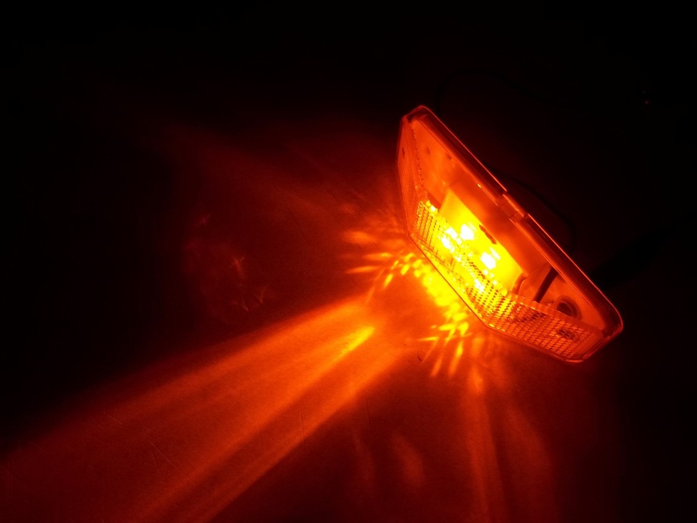 (2) AMBER Light LED 2 super diode 1 x 4 surface mount Clearance marker trailer