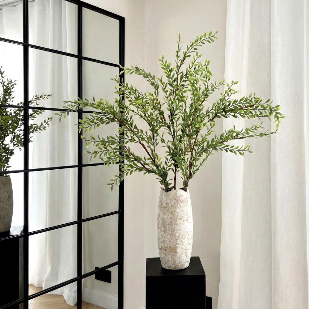 3 Pack 43" Artificial Eucalyptus Branches for Spring Home Decor, Tall Faux Gr...