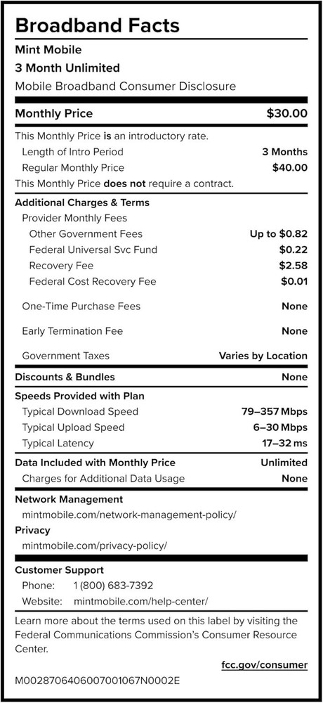 Unlimited Data Phone Plan with Standard, Micro, Nano SIM Card for 3