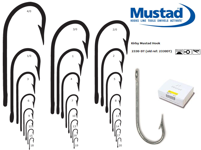 MUSTAD SEA KIRBY HOOK 2330-DT-KIRBED POINT OFFSET RINGED/CHOOSE SIZE/PACK