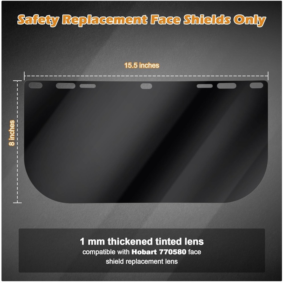 Protective Safety Visor Lens - Welding Grinder Replacement