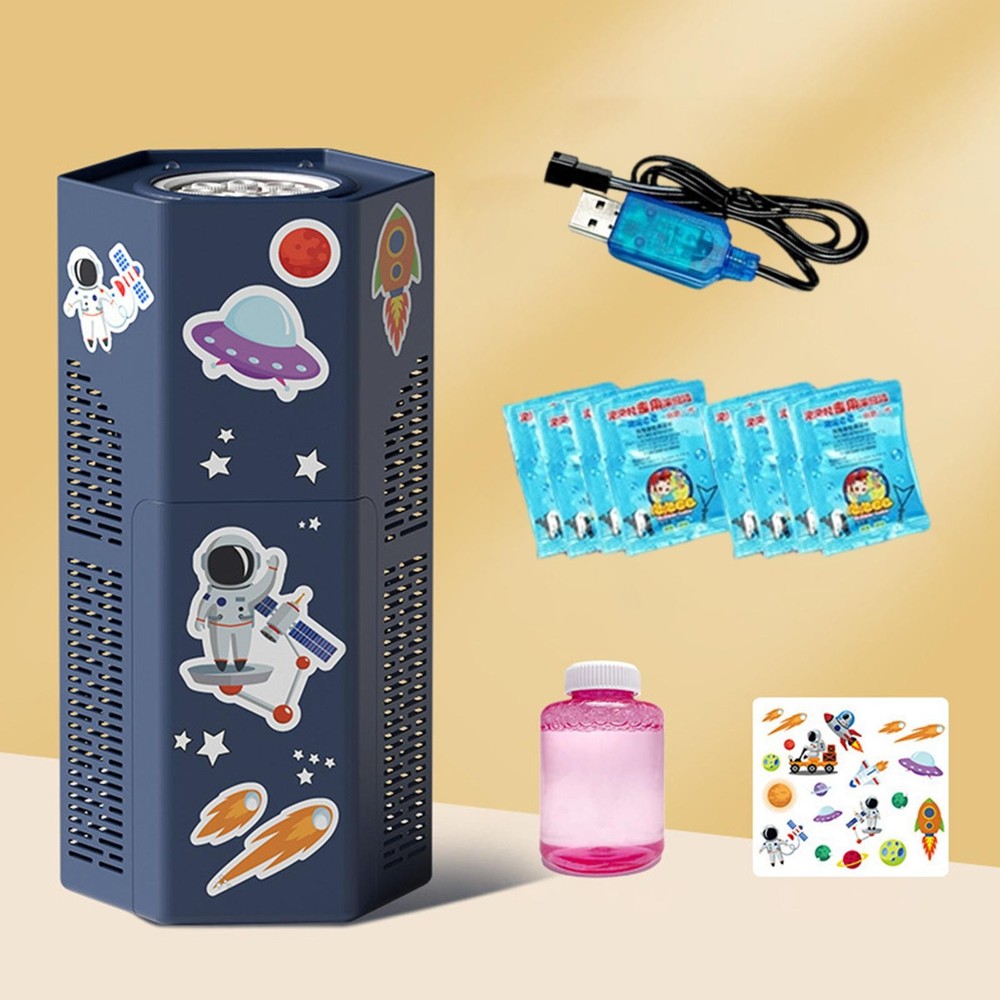 Firework Bubble Machine 12 Holes Automatic Blowing Toy With Astronaut Stickers