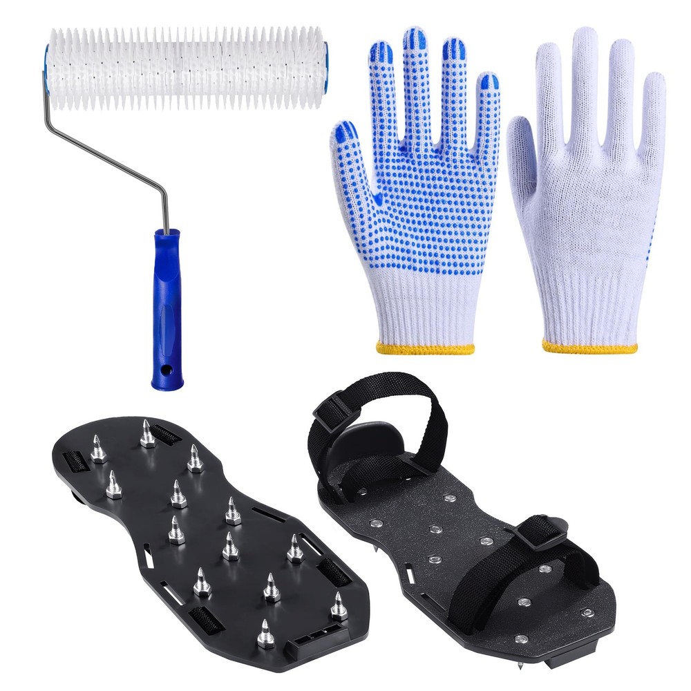 Self-Leveling Cement Tool Kit, Spike Roller, Paint Roller, Epoxy Shoes Spikes...