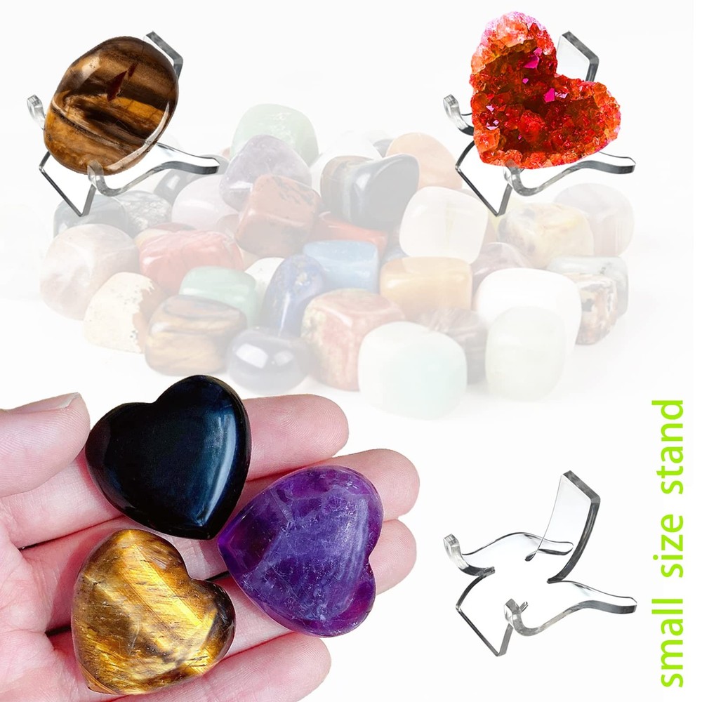 12 PCS Rock Display Stand Mini 12 ( 4* large+4* medium+4* small ), clear