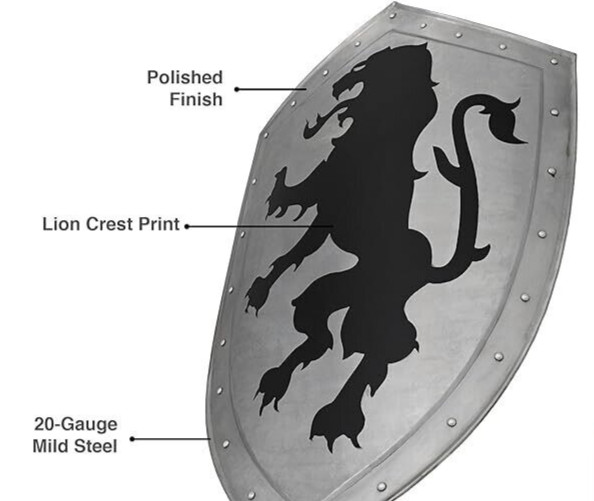 Medieval Dragon Shield, Durable Design for Reenactment & Cosplay, Authentic 28"
