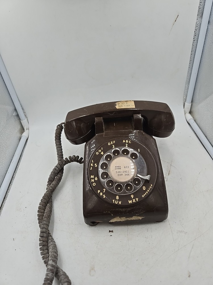 Vintage Brown ROTARY PHONE from BELL 603 Area Code