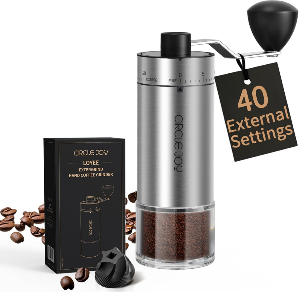 Manual Coffee Grinder with 40 External Adjustable Settings and Ceramic Conical B