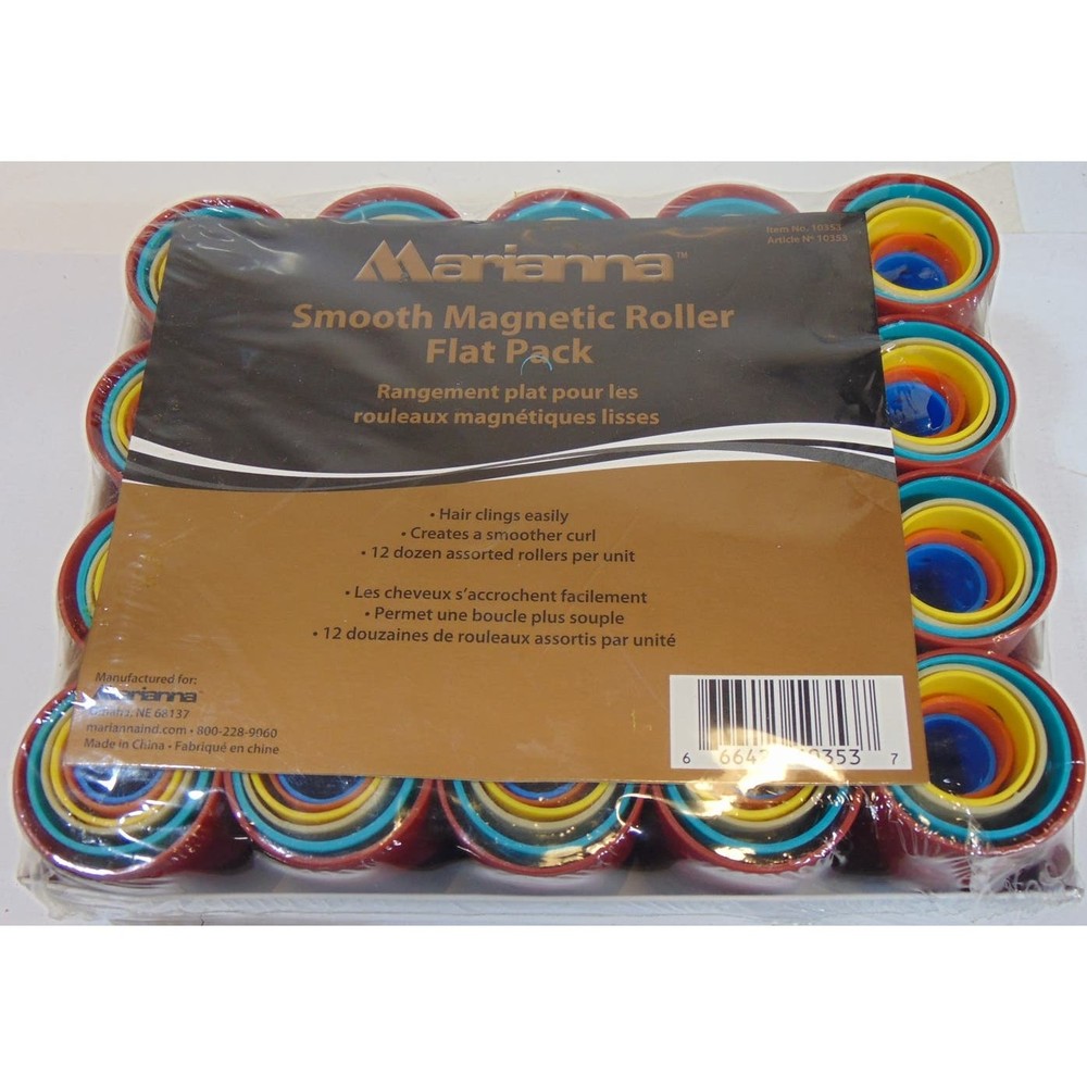 Hair Curlers Rollers Professional Pack Set Marianna Smooth Magnetic Roller Flat