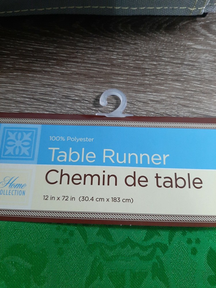 Home Collection Elegant Looking Green Polyester Table Runner 12" X 72"
