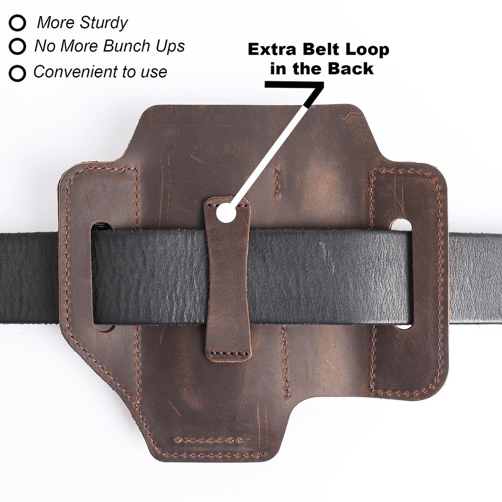Topstache Multitool Sheath for Belt - EDC Organizer - Leather Darkbrown