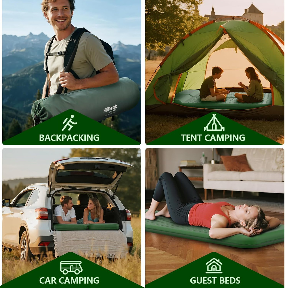 Compact Memory Sleeping Pad and Inflatable Seat Cushion