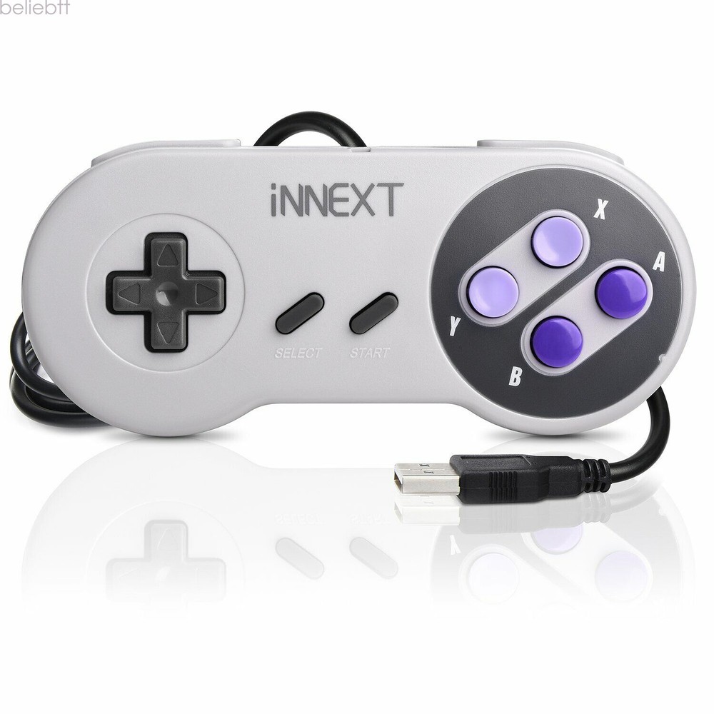 2 Pack Wired/ Wireless SNES USB Controller Gamepad Joystick Super Classic for PC