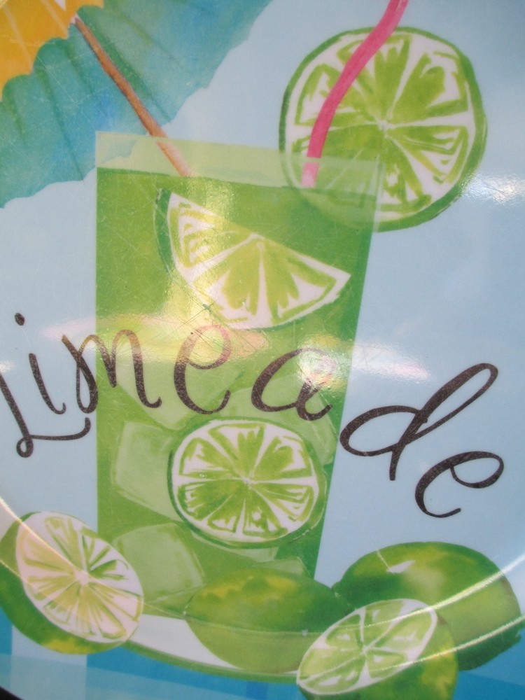 MELAMINE WARE ~ "LEMONADE & LIMEADE " ~ SET OF 7 DINNER PLATES