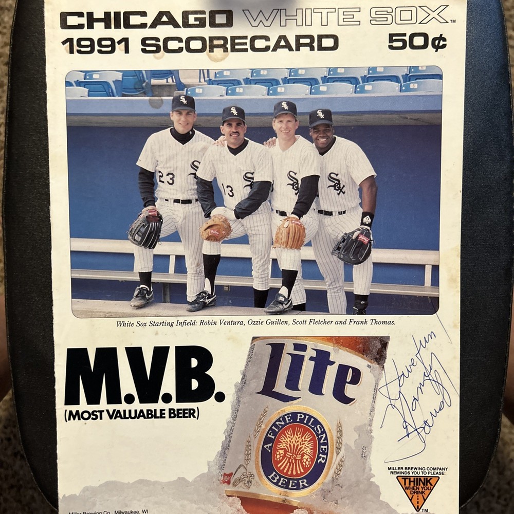 1991 Chicago White Sox Scorecard with Autograph
