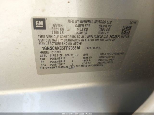 TAHOE 2015 Glove Box 4780045