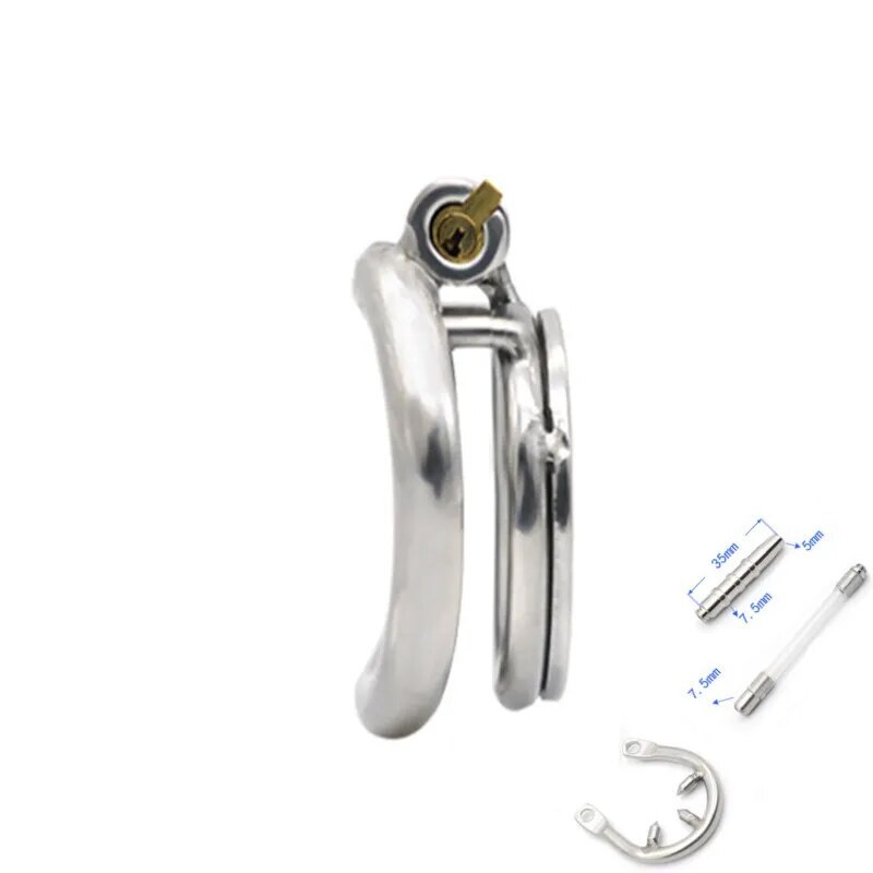 Small Flat Lock Chastity Device with Arc Ring Chastity‬ Cage Preventing Cheating