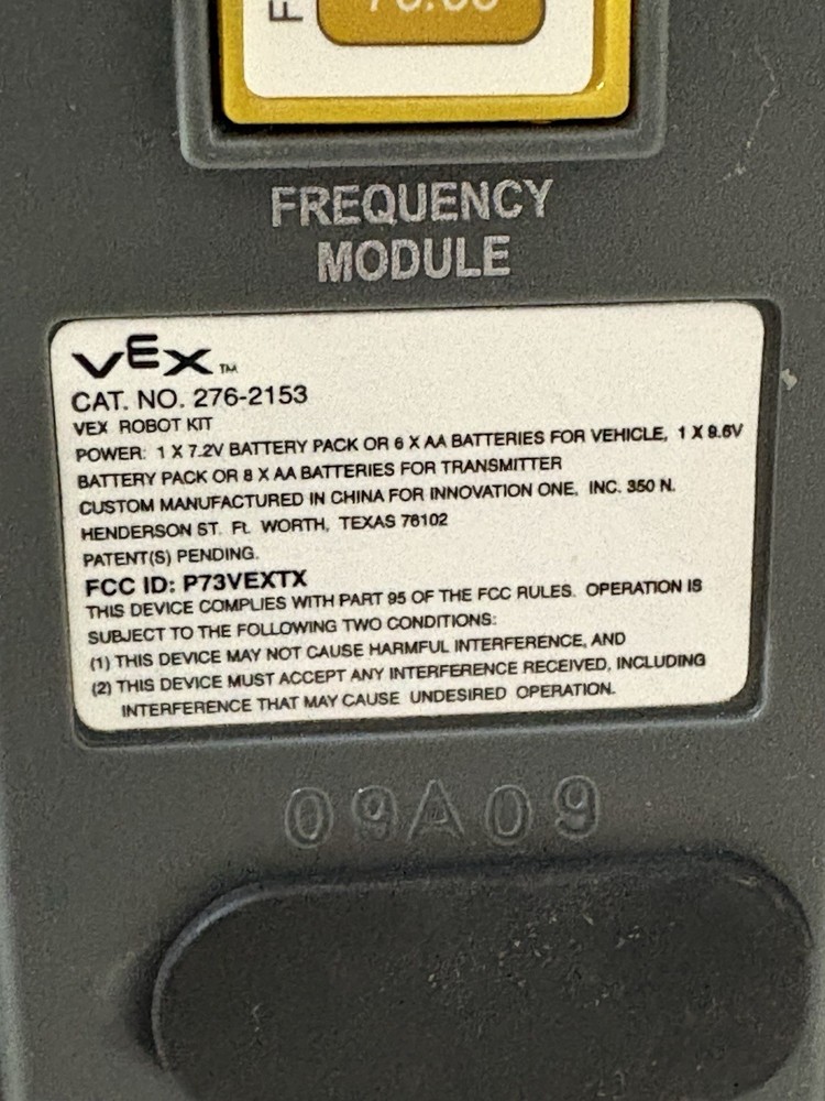 Vex Robotics Design System Robot Kit Transmitter Remote Control 276-2153 01A05