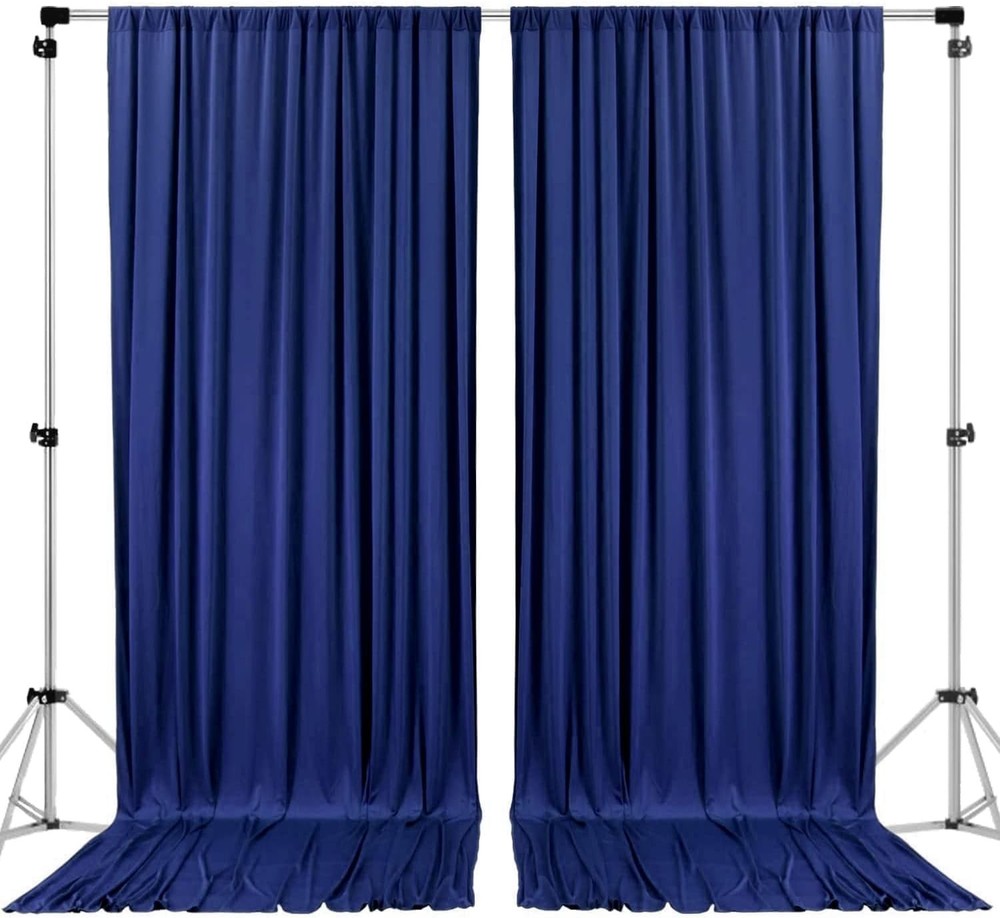 AK TRADING CO. 10x10 Polyester Backdrop Drapes - Navy Blue