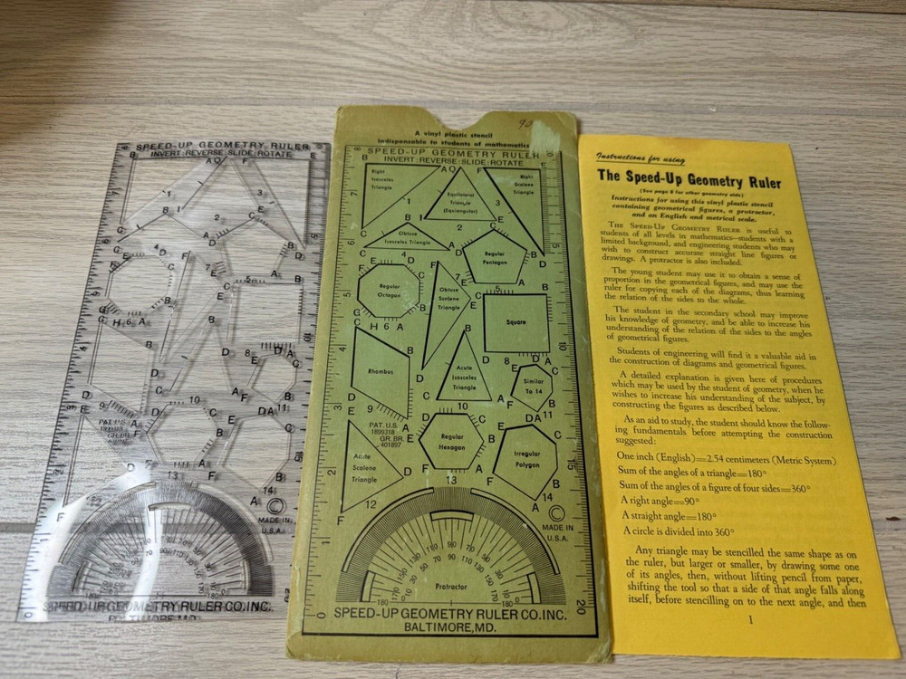 The Speed-Up Geometry Ruler with Booklet & Sleeve Insert