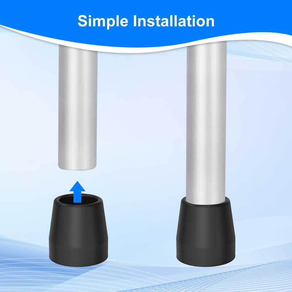 Walker Tips (4-Pack), 1 Inch Heavy Duty Rubber Tips for Walker, Commode, Shower