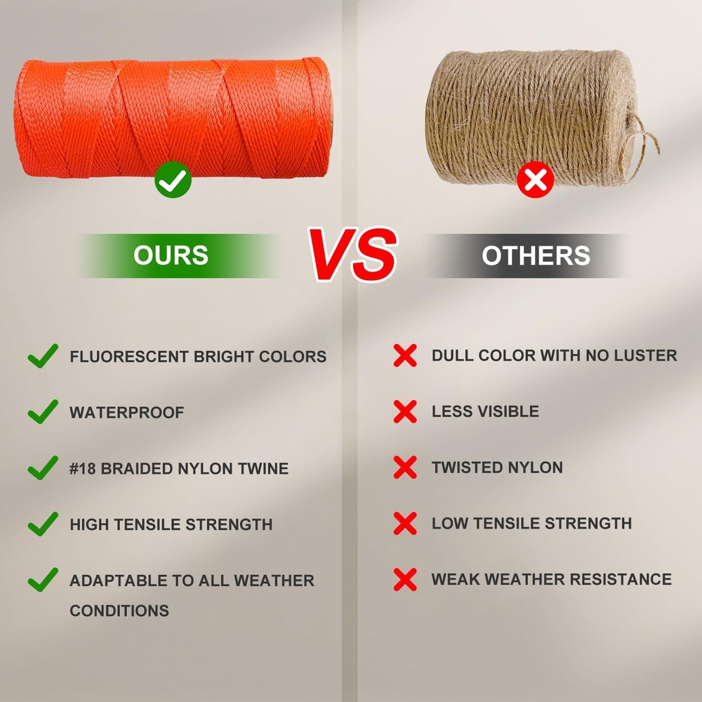 Mason Line String Line,1200 Ft Length Nylon Twine,18 Braided Nylon String for...