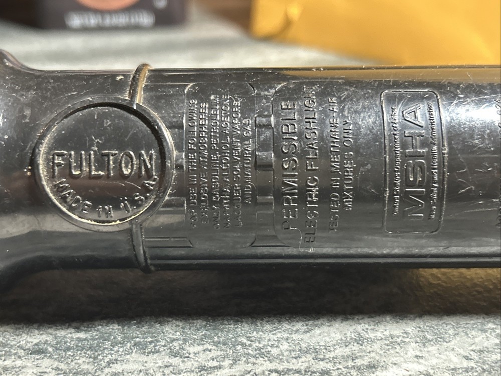 Vintage U.S. Permissible Electric Mining Fulton Flashlight Untested