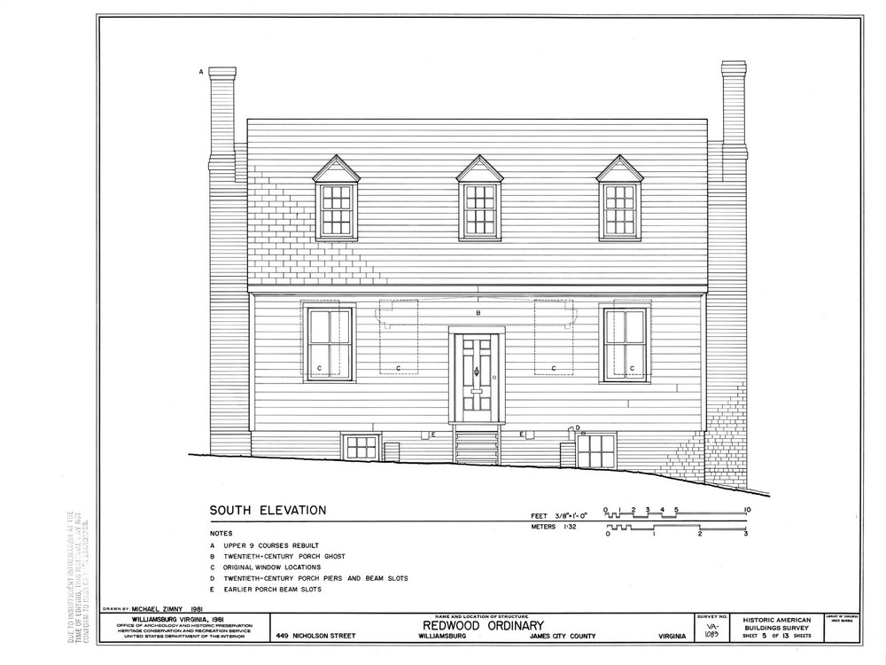 Colonial Williamsburg Timber Framed Cottage - Printed Architectural Plans