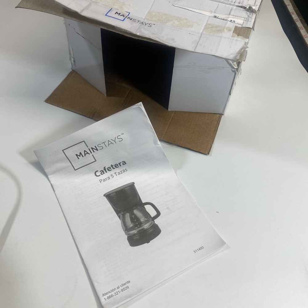 Mainstays Black 5-Cup Drip Coffee Maker Black Used Automatic Serve Pause 511400