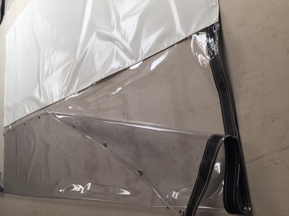 L SHAPE HALF CLEAR WHITE WORKSHOP CURTAINS 30FT X 10FT