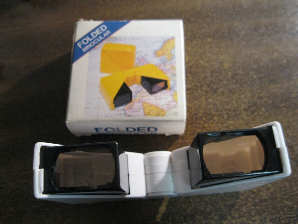 Vintage Folding Binoculars Plastic Multi Service with box