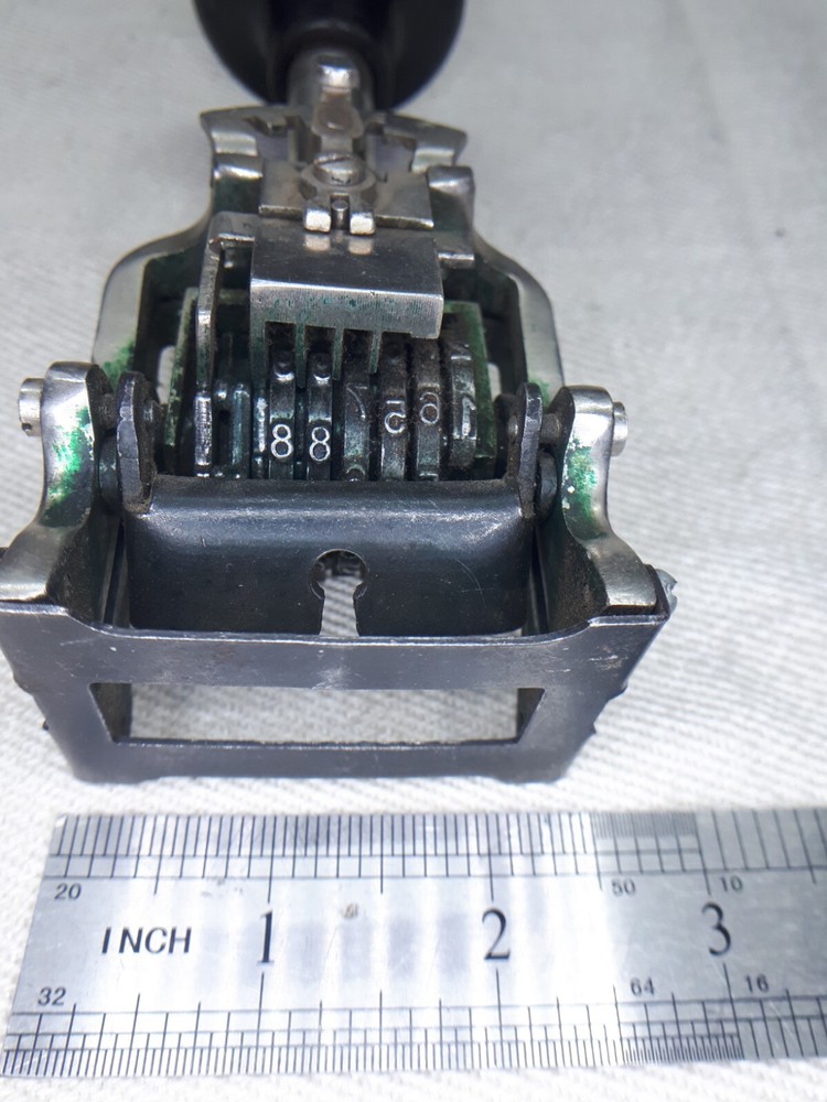 USSR Customs Date Stamp Automatic Numbering Machine, 6 Wheels/Digits