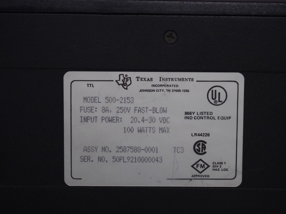 Texas Instruments 500-2153 Power Supply Module