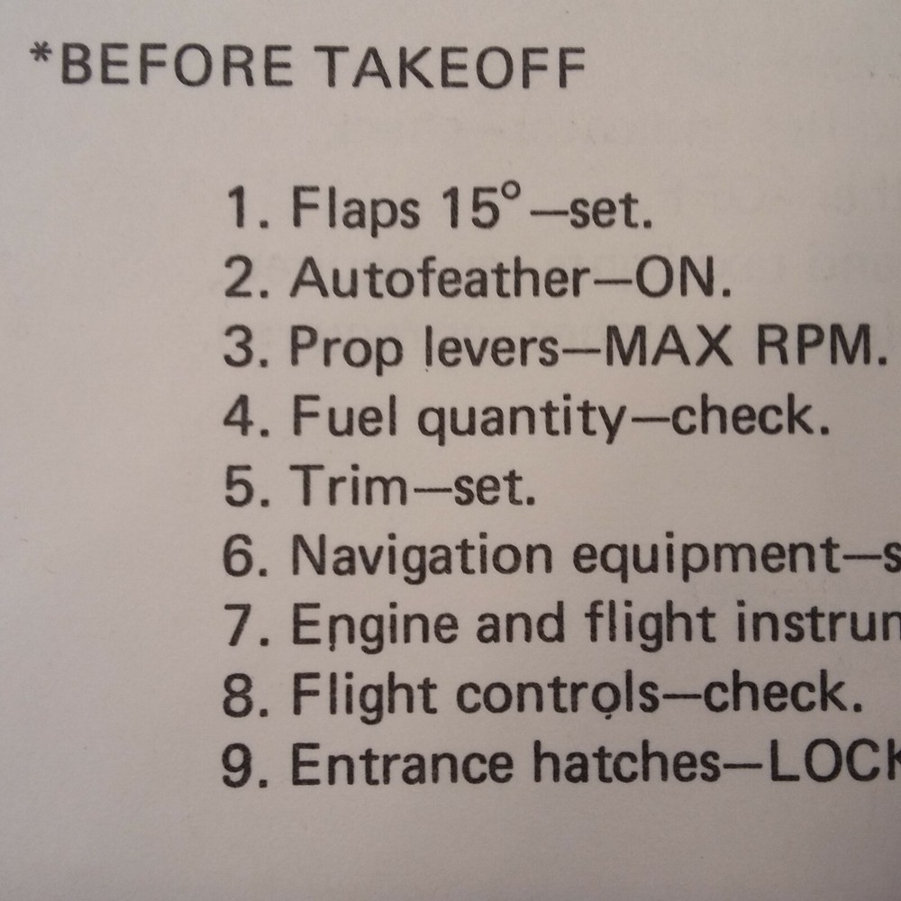 Grumman OV-1B Mohawk Operator's & Crewmembers Checklist
