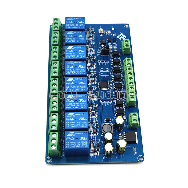 8 Channel Modbus Rtu Relay Module RS485 TTL 7-30V Communication Control Switch