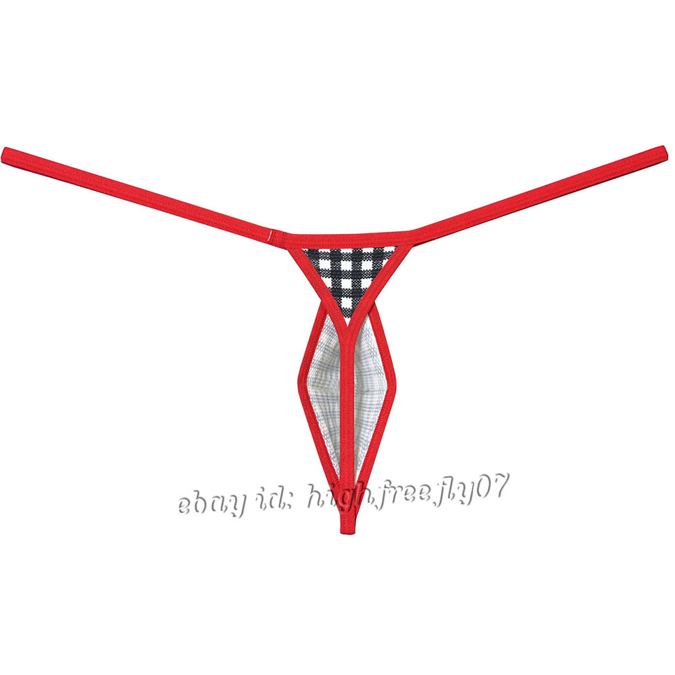 Men Minimal Coverage Pouch Thong Underwear Male Mini Bikini T-back String Tangas
