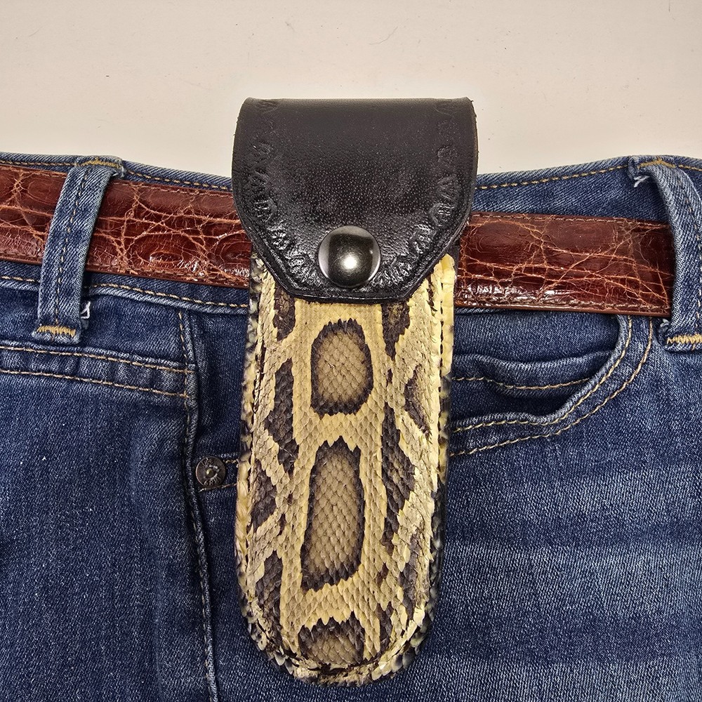 Buck 110 Leather knife sheath Burmese Python, case 6265 SHEATH NEW Handmade