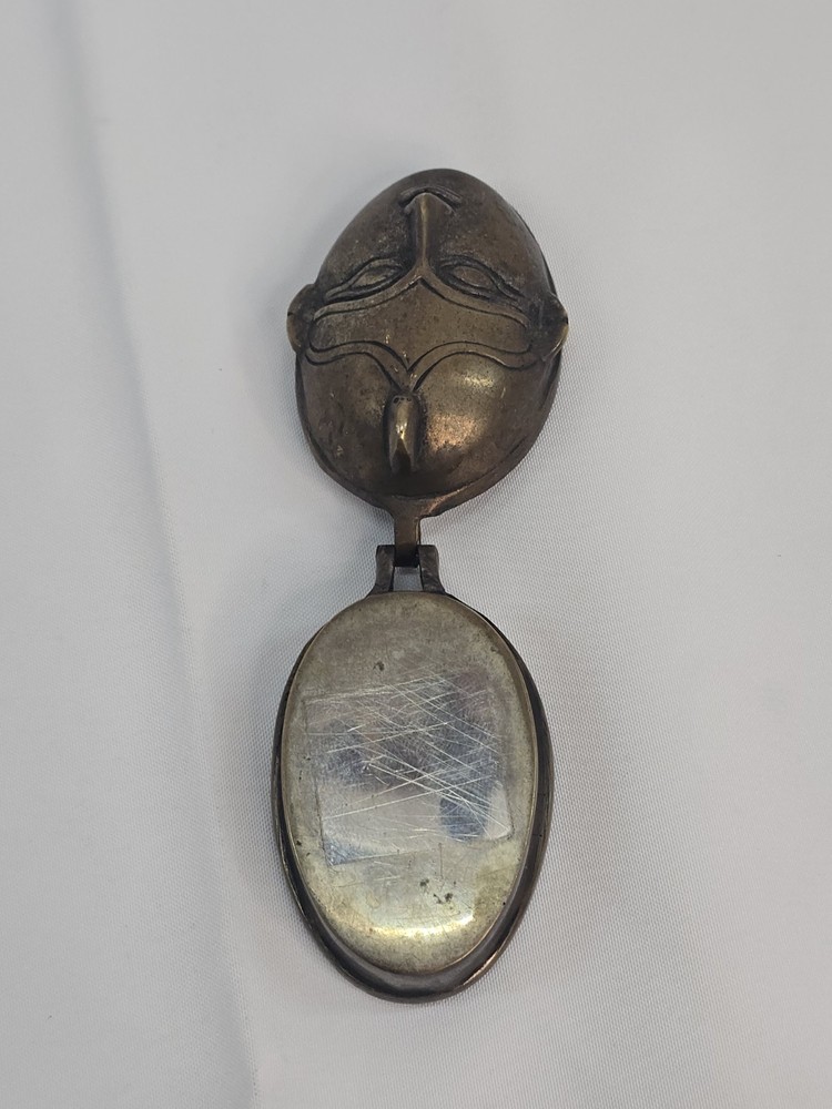 Old brass goddess Gauri container, India
