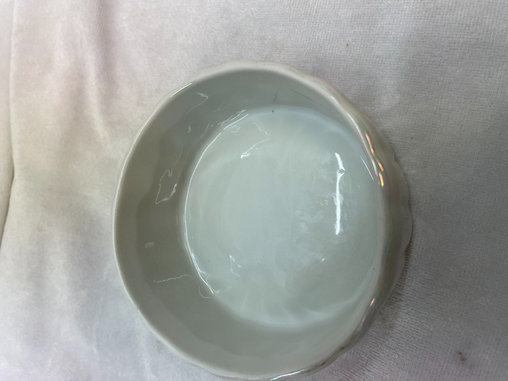 White Pearlescent 3.5in Candy Dish Bowl Ceramic glossy Kitchenware