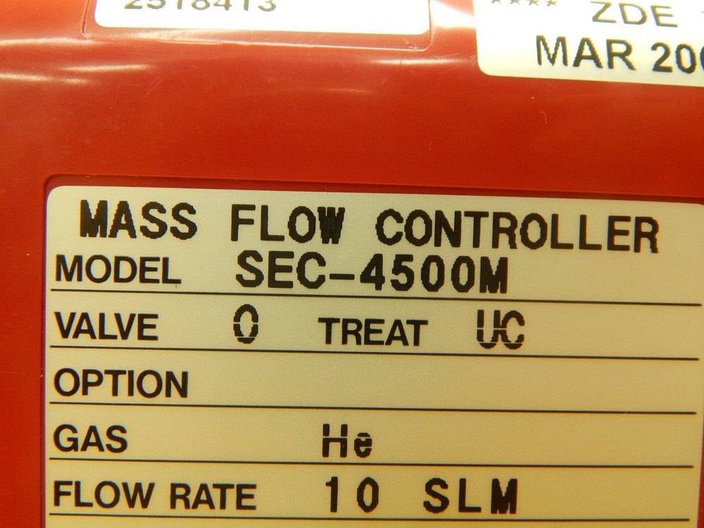 STEC SEC-4500MO Mass Flow Controller SEC-4500M 10 SLM He Working Surplus