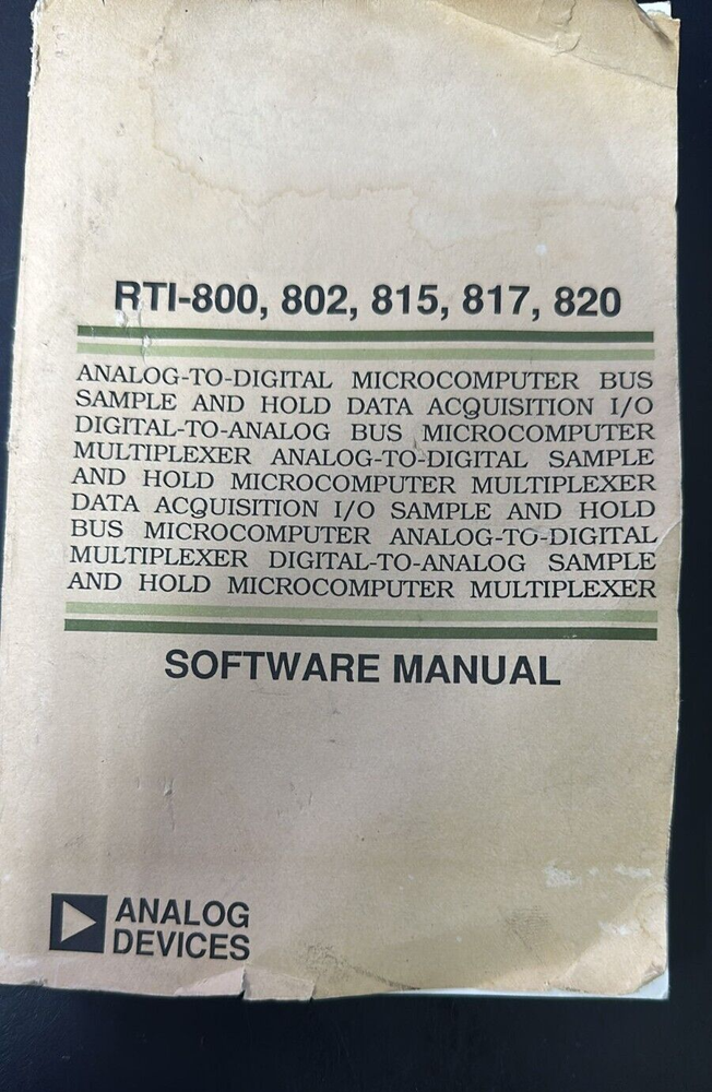 ANALOG-TO-DIGITAL MICROCOMPUTER BUS SOFTWARE MANUAL RTI-800, 802, 815, 817, 820