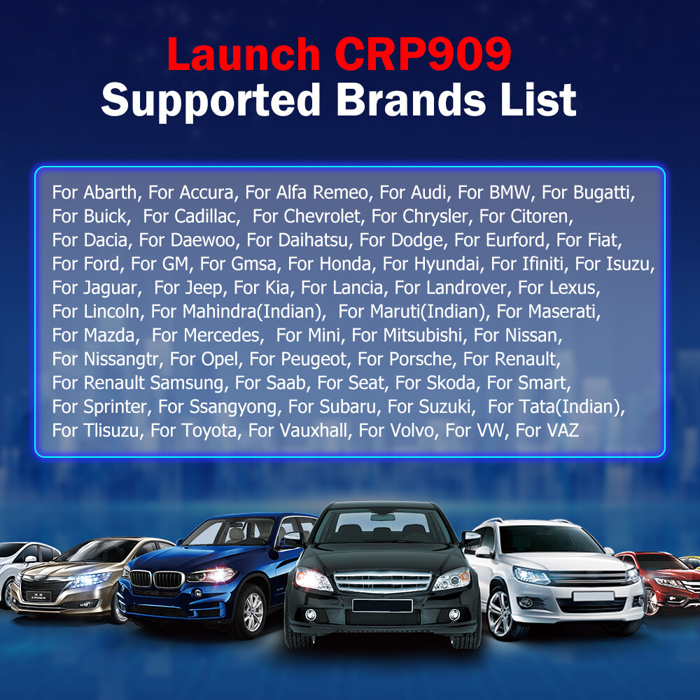 Launch CRP909 All System Car Diagnostic Scanner Tool SAS ABS Injector Key Coding