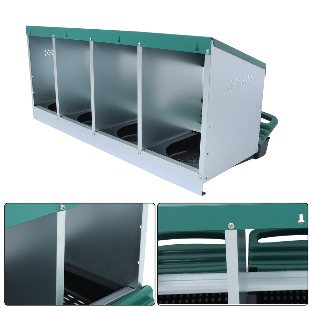 Chicken Nesting Boxes 4 Hole Metal Chicken Egg Laying Nesting Box With Perch