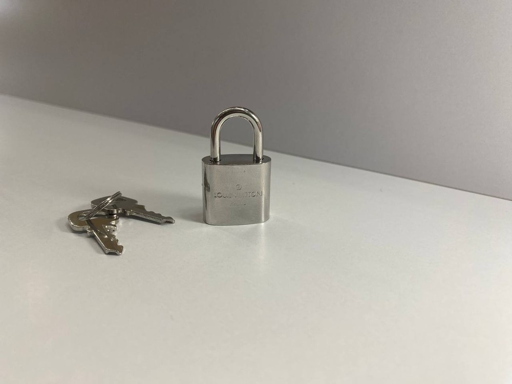 Louis Vuitton PadLock Lock 2 Key Brass Silver Number 315