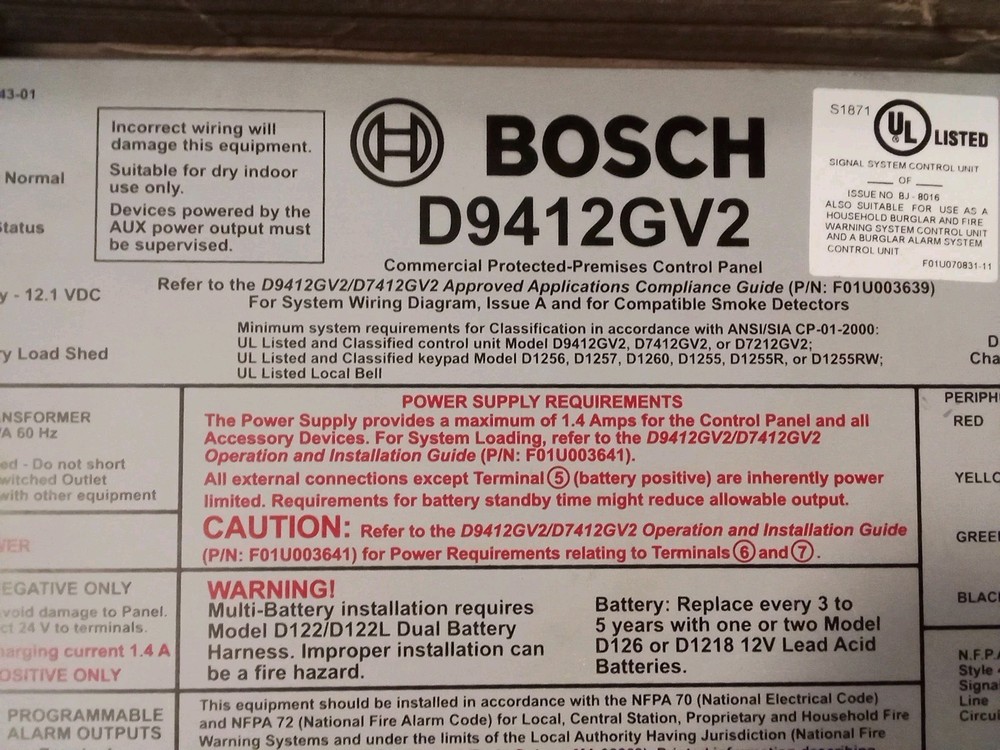 Bosch B9512G IP Alarm System Control Panel G Series