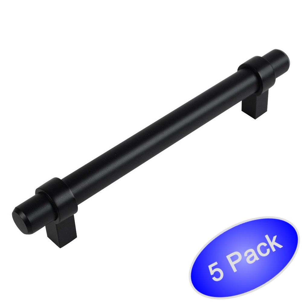 *5 Pack* Cosmas Cabinet Hardware Flat Black Euro Bar Handle Pull #161-192FB