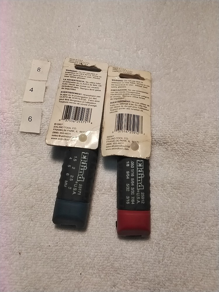 2pc EKLIND FOLDING HEX SET SAE/MM