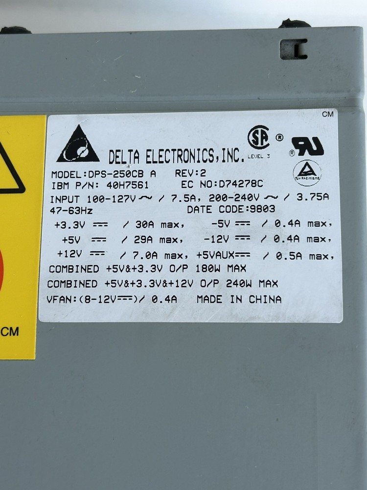 Delta Electronics DPS-250CB A Rev 2 computer power supply